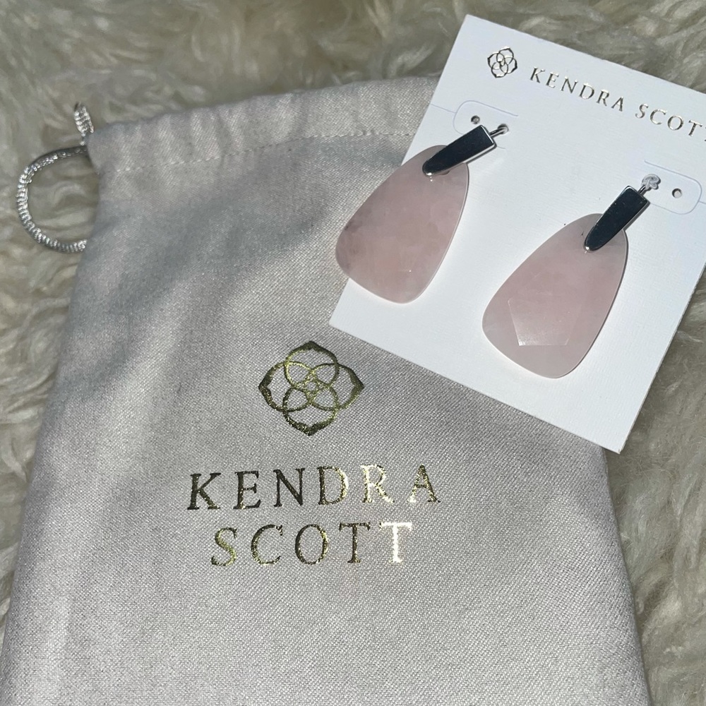 Kendra Scott Marty Drop Earrings in Silver & Rose